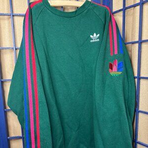 Adidas Originals Green Trefoil Crewneck Sweatshirt – Size M RARE
